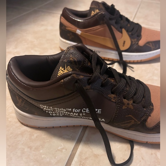 Louis Vuitton Air Force 1 Custom Sneakers Boys Off Louis LV for Ceeze size 8.5 - Picture 1 of 8